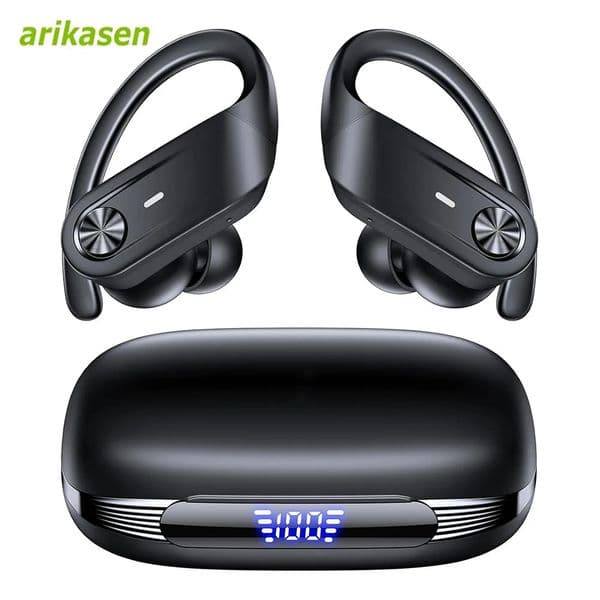 Sports Bluetooth Headphones Wireless TWS Earphones IPX7 Waterproof Earbuds 4 Microphones ENC HD Call Headsets for Workout Gym 251024