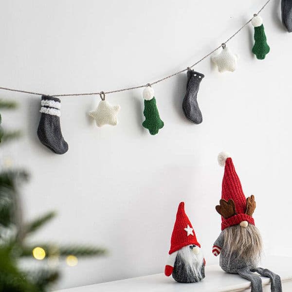 Christmas Flag DIY Wall Decoration European Style Knitted Star Small Pendant