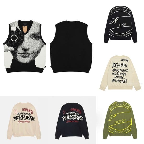 Designer Mens Knitted sweater Jacquard Letter Pattern Vintage Hip Hop Casual Jumpers Sports Long Sleeve Sweater Mens womens Knitwear Pullover c2