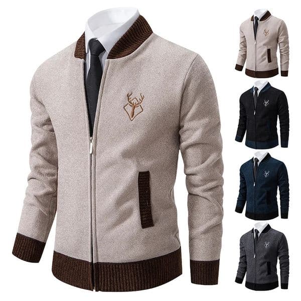 Sweater Cardigan Knitted Mens Clothing Korean Style Long Sleeve Fleece Warm Overcoat Baseball Jumper Wool Sweatercoat 251020