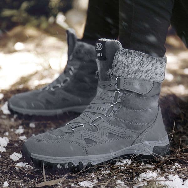 Couple Style Snow Northern Winter Fleece-Lined Warm Men and Women Cold-Proof High-Top Outdoor Short Boots Cotton Shoes Warm Comfortable Non-Slip