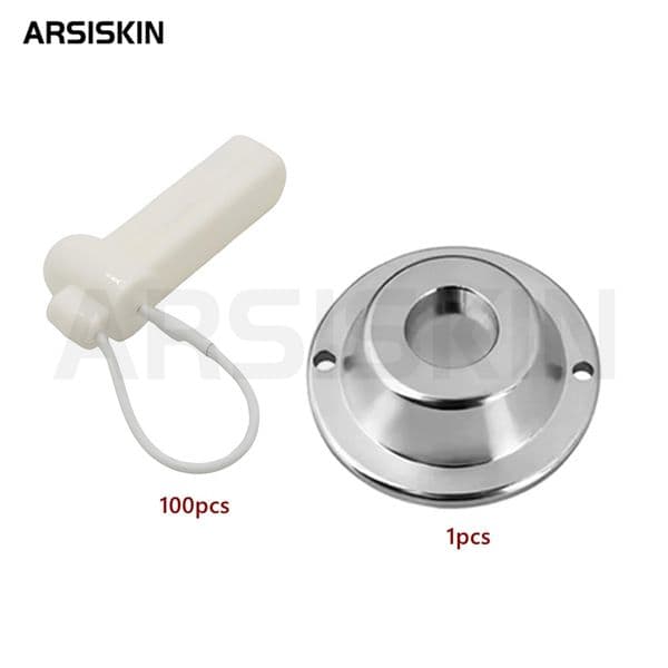 100pcs/lot Security Tag with steel wire lanyard for Clothing Reusable AM 58KHz MHz EAS Hard Tag For Store With Magnet Lock Opener