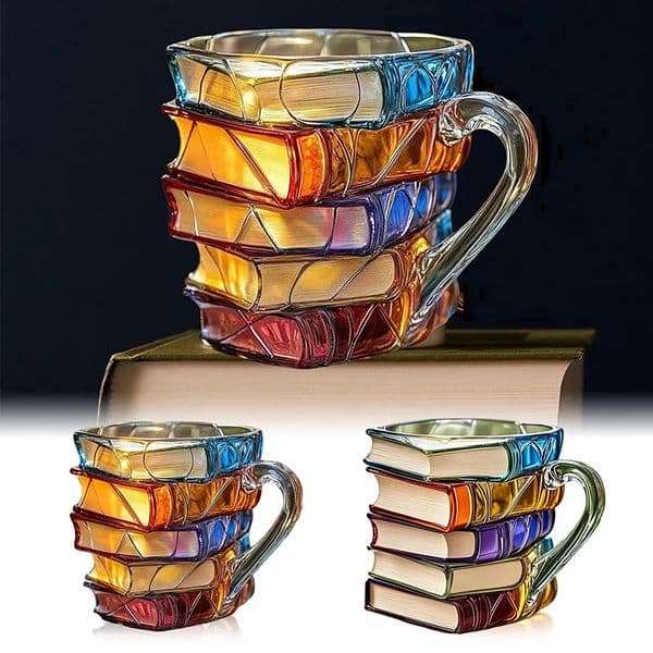 2026 Painted perfume Book Mug 11Oz Novelty 3D Books cologne Coffee Unique Colorful Resin Stack Cup Collection Gifts 251024 Free Shipping