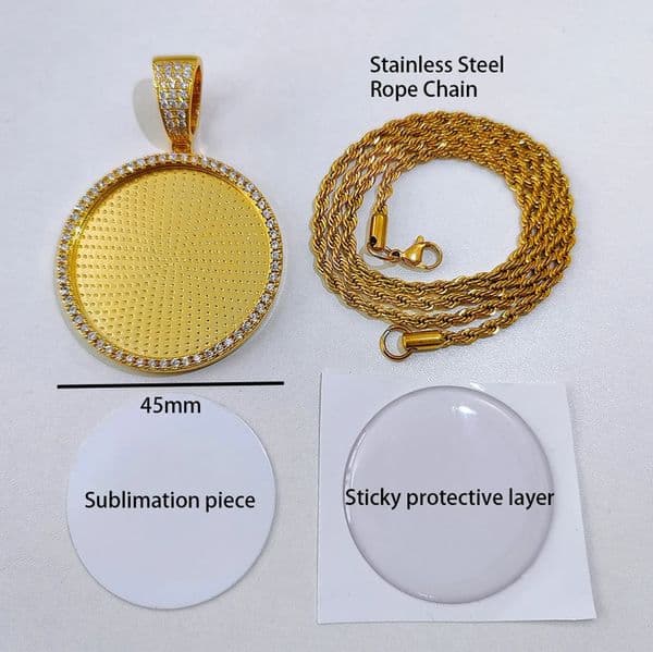 Customized Po Necklace Men and Women Hip Hop Personalized Picture Pendant 45MM Medium Circle Charm Iced Out Free Custom 251107