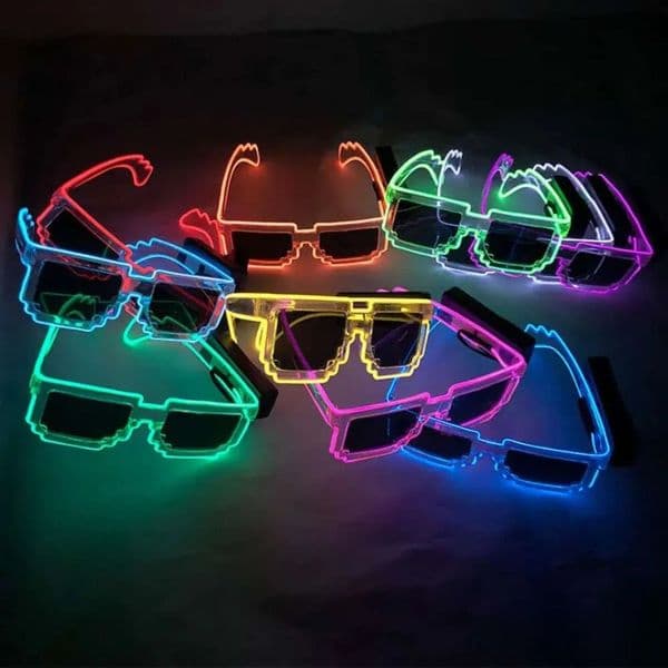 LED Wire Wireless Glowing Eyewear In The Dark Neon Glasses Women Mens Costume Sunglasses For Christmas Party Carnival Festival Supplies