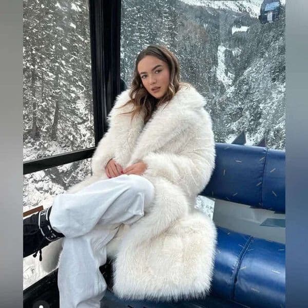 New Autumn Winter Thickened Faux For Women, White Extended Fluffy Fox Coat, Plush Fur Coat
