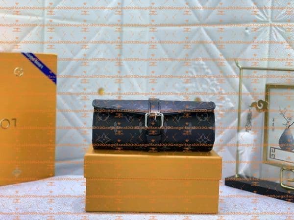 WATCH CASE BOX M mens designer women pouch cover bag timepieces travel accessory leather trimmings N M M colj with box