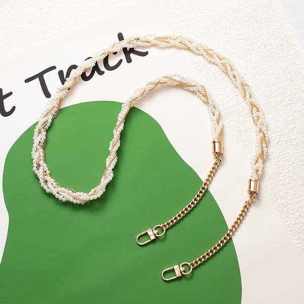 New fashionable and trendy style neck strap, long phone hanging rope, anti loss phone chain, woven ten character pearl phone pendant