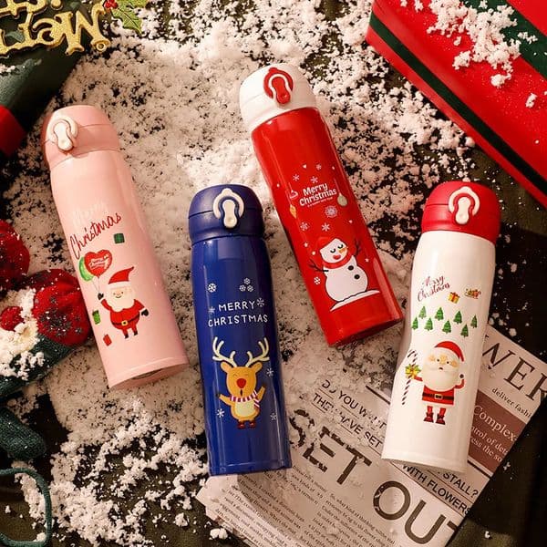 Christmas Thermos Cup Cartoon Tree Stainless Steel Insulated Mug Outdoor Travel Coffee Holiday Gift for Kids Adult 251024