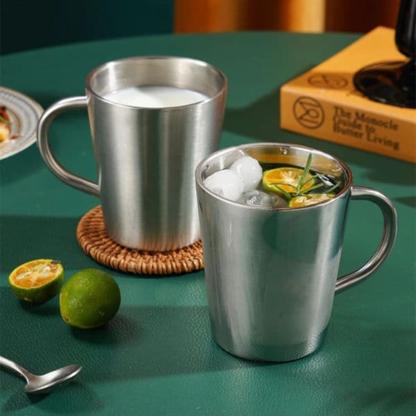 300ml 304 Stainless Steel Double Layer Mugs Coffee Cup Creative Water Heat Insulation Beer Drinkware 251024