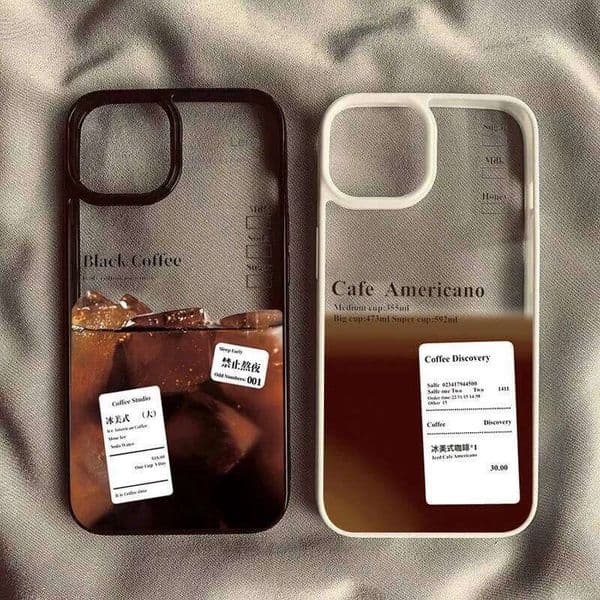 Ice Coffee Pattern Clear Phone Case For 16 Cases Iphone 11 12 13 14 15 17 Pro Max 17Air 7Or8 SE Shockproof Cover Iphone 17 Pro Max Case