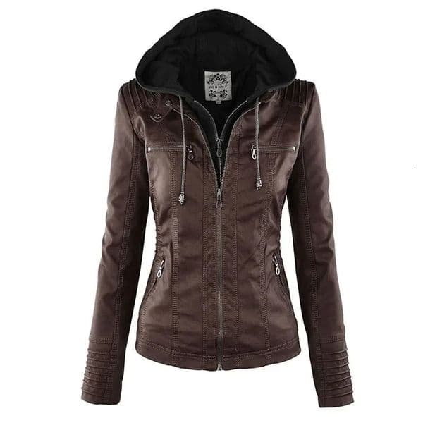 Faux Leather Jacket Women Basic Jacket Coat Female Winter Motorcycle Jacket PU Leather Zipper Hoodies Outerwear chaqueta 251020