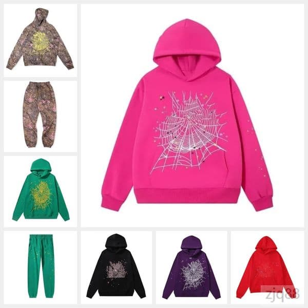 designer hoodie spider hoodie Slack and loose luxury men women hoodie pink purple Young Thug tracksuit web jacket Sweatshirt High quality