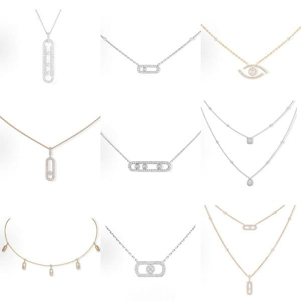 Designer ss Card Necklace Simple Fashion Full Diamond Three Diamond Sliding Collarbone Chain Fashion Q260515