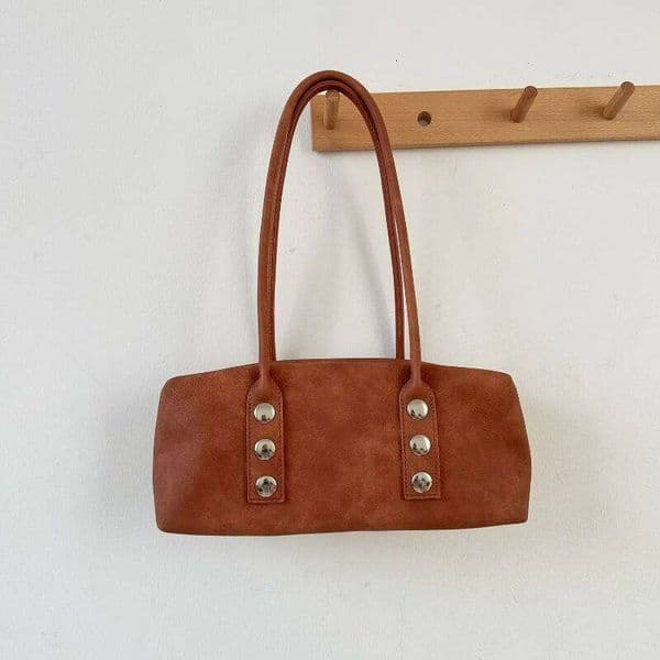 Designer Bags New Korean Simple Top Handle Women Large Capacity Textured Casual Boston Fashion Commuter Friendly Shoulder Pillow Bag Free Labubu Pendant As A