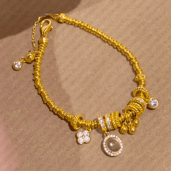 Designer Bracelet for Women Chinese Style Gold Bracelets Floral Bangle Glass Bangles Luxury Jewlery Designer for Women Gift
