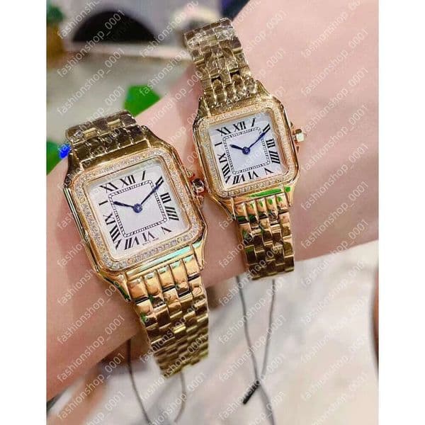 U1 fashion womens couple watches high quality panthere 27mm square lady watch gift Classic Waterproof Sports montre luxe Gold Sier color Never fade