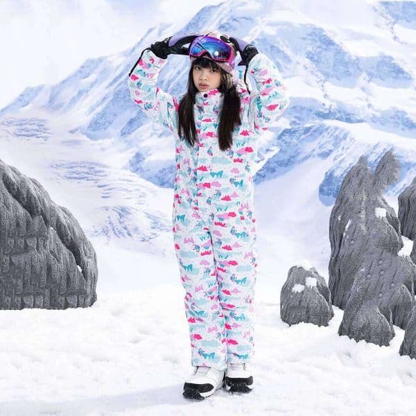 Children's Boys And Girls Winter Outdoor Windproof Warm Jumpsuit Ski Suit Sets For Children