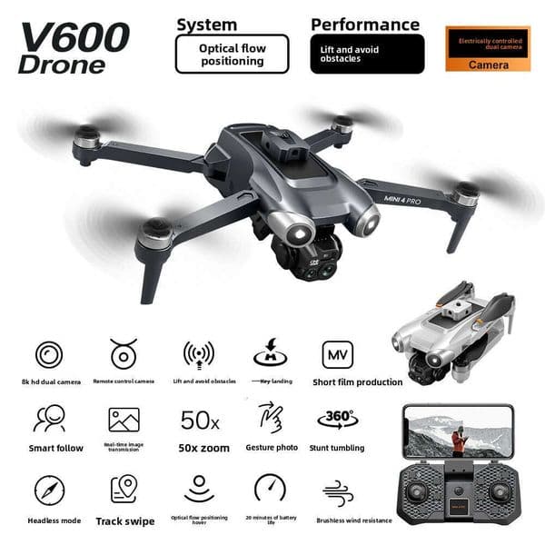 V600 Brushless HD Aerial Photography Lifting Obstacle Avoidance Long Endurance Drone Remote Control Aircraft Toy