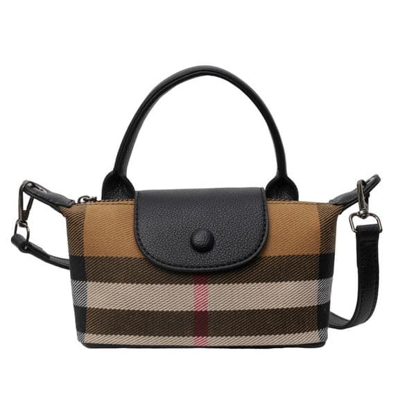 Ladies' fashionable square bag new design style retro grid casual shoulder crossbody bag commuting versatile handbag free shipping brown beige black
