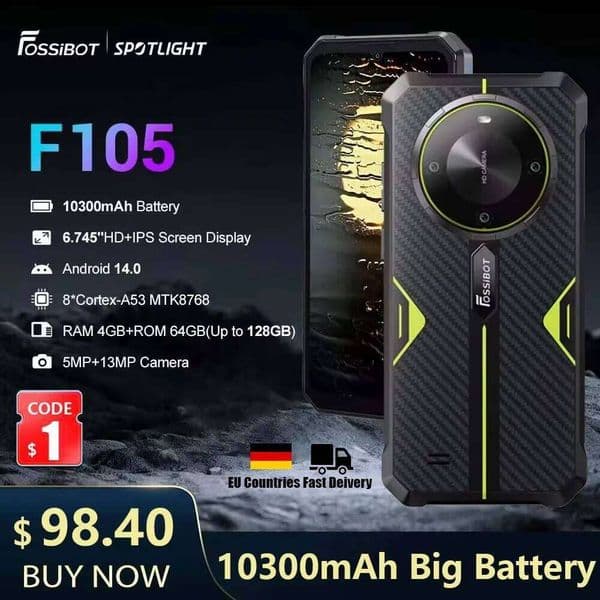 Fossibot F Red Smartphone Mah Battery MP MP Camera Cell GB RAM GB ROM IP IP K MIL STD H Phone