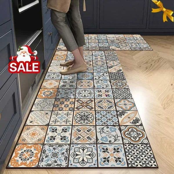 Nonslip Kitchen Mat Crystal Velvet Super Absorbent Floor Mats Kitchen Long Carpets Bathroom Entrance Door Mat Bedroom Long RugsW251028