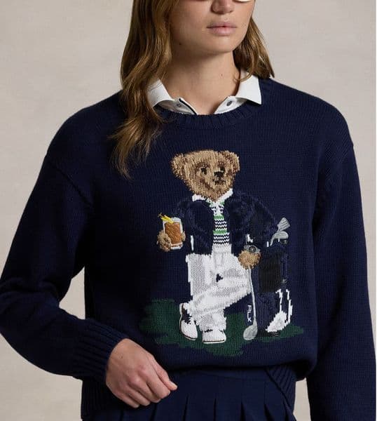 Womens Sweaters France Bear Trendy Clothing Embroidery Fashion Round Neck Soft Cotton Knit Pullover Winter Jumper Basic Knitwear L251129K9JI