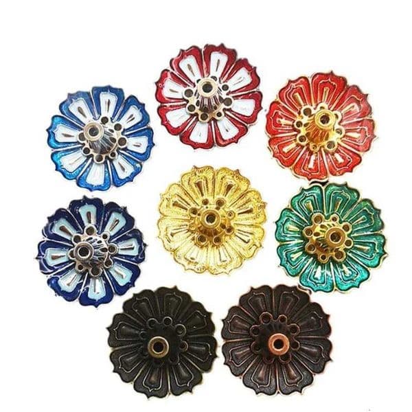 1PCS Lotus Alloy Burner Stick Holder Buddhism Line Incense Plate Sandalwood Coil Base Temples Delicate Home Decor Z251028