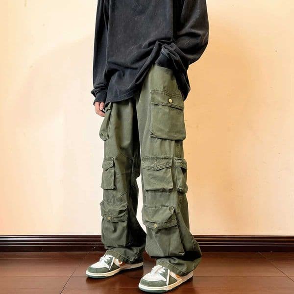 Cargo Pants Multikets Tooling Pant Harajuku Mens Vintage Loose Wide g Pants Streetwear Casual Hiphop Mop Trousers Y251028