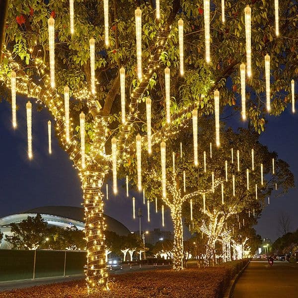 Waterproof Multi-functional Synchronized Running Horse Ice Cone Lamp Meteor Shower String Lights Hanging Tree LED Ice Column Decorative Lights