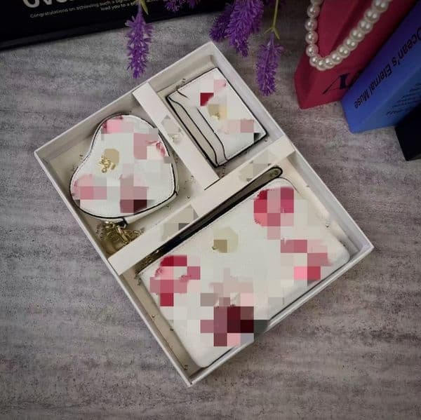 Designer (purse+ wallet + card case) Fashion Multi-color with Zipper strawberry Cherry Wallet Long Short Heart-shaped Card Holder Coins purse Clutch wallets c135