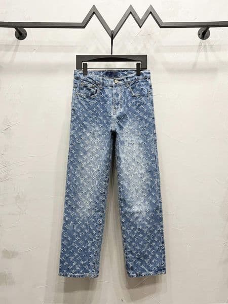 Cotton Jacquard Jeans Letter embroidery Designer Pants straight-leg pants High waist Luxury Fashion trousers Micro-elastic retro washed denim Pants 423 T251218