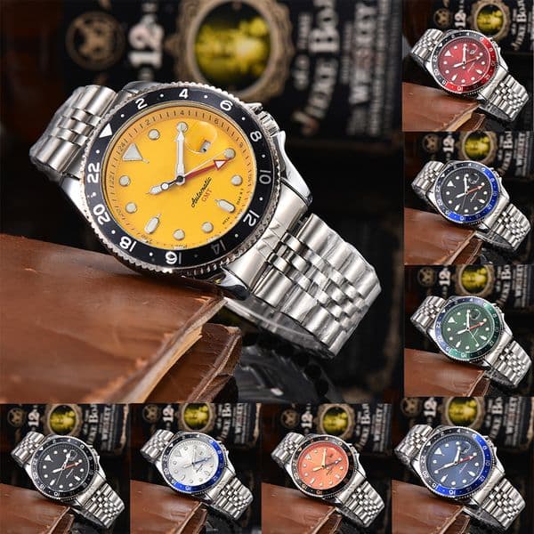 Mens Watches Quartz Movement Japan Battery 42mm Case Sei Wristwatch 4th Pointer Work Colorful Dial Splash Waterproof Designer Watch Montre De Luxe