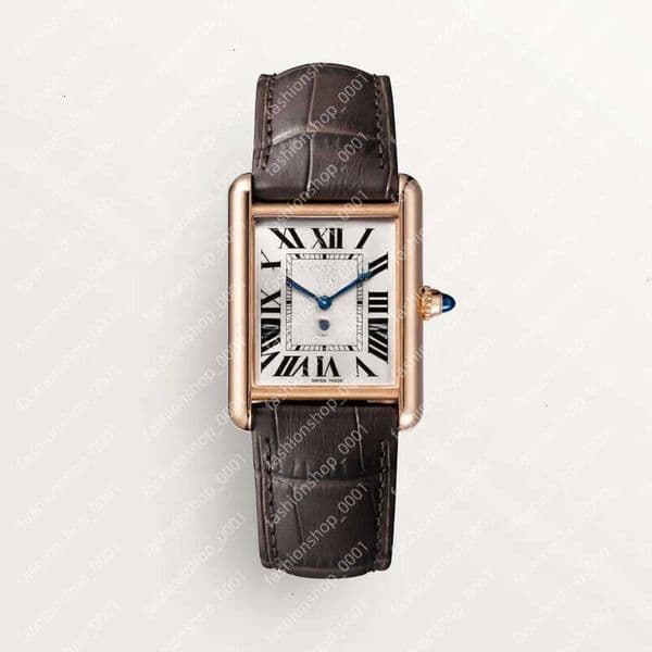 Tank Watch Fashion couple watch simple appearance modeg imported calfskin sapphire inset suitable for party travel golden generous Designer Watches men Luxe Watch