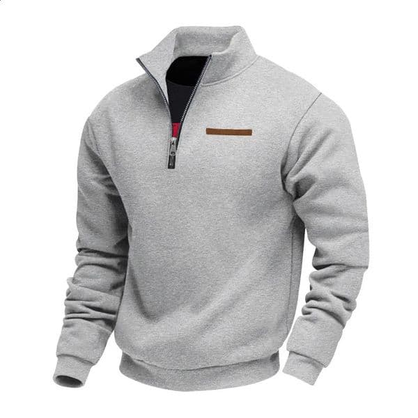 American autumn and winter heavy fleece longsleeved mens sweater half zipper loose standup collar pullover mens sweater 251020