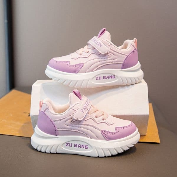 New design Children's Sports Shoes 2025 Spring and Autumn New Style Fashionable Leather Panel Soft sole anti-slip Breathable Casual Running shoes Free shipping