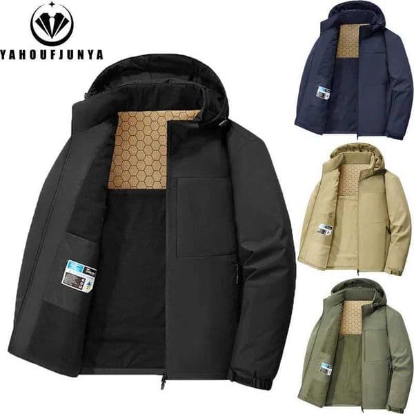 Winter Men Fleece Warm Outdoor Windproof Detachable Hooded Jacket Men Solid Zipper Waterproof Casual Fashion Jacket Male Coat X251028