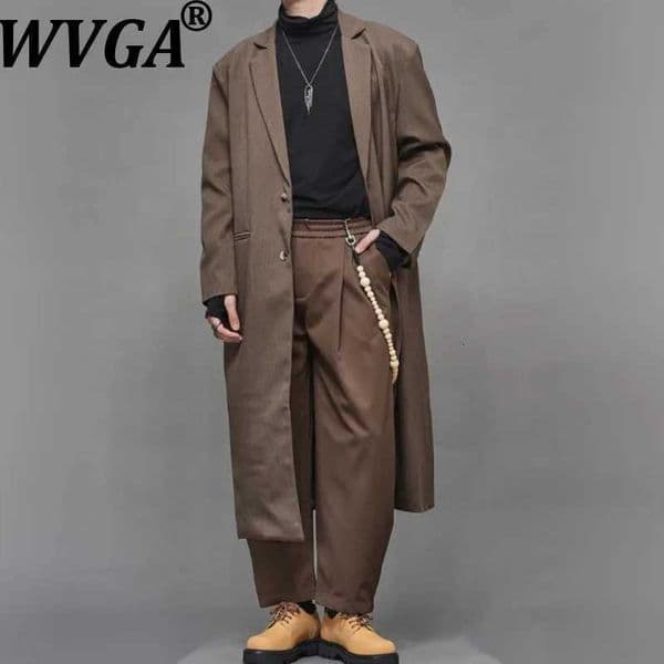 WVGA Autumn Winter New Man Tide Chinese Style Yamamoto TurnDown Collar Long Trench Coat Niche Chic Casual Jacket Ins Y2K W14073 X251028