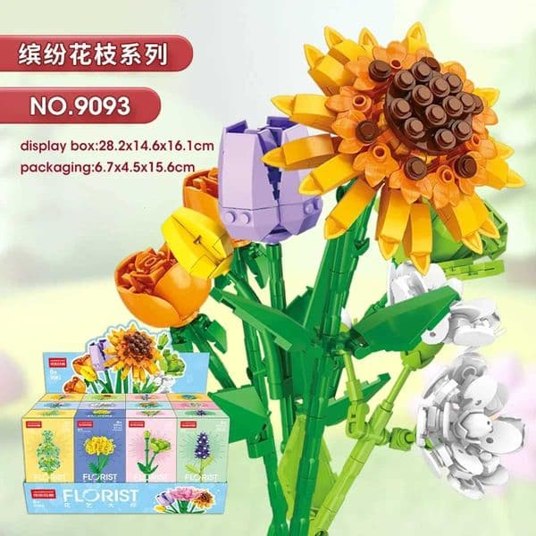 DIY Fun Creative Desktop Decoration Flowers Building Blocks Girls Bouquet Bricks Friendship Toys For Kids Birthday Gifts X251029