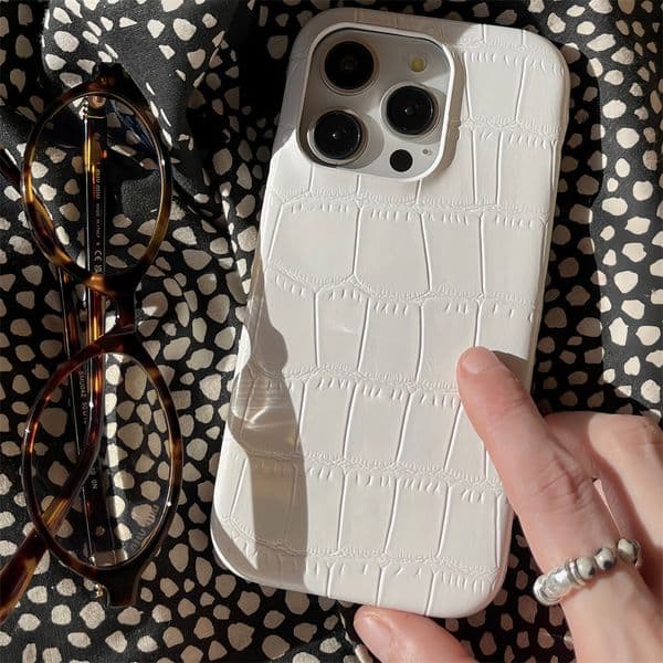 Niche Crocodile Leather Solid Color Phone Compatible with iPhone 17/16/15/14 Pro Max Material Case Apple 13