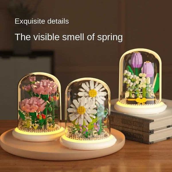 Building block flower eternal rose small particle building block assembly toy gift desktop decoration Z251029