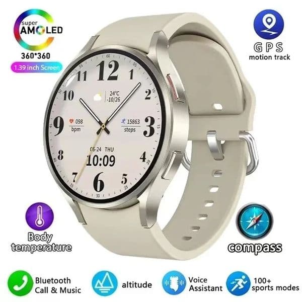 Smart Watch Classic Smart Watch Men Women Custom Dial HD AMOLED Voice Call NFC GPS Tracker Sport Watches Offers Voicemail Functionality Plus Enhanced Fitness