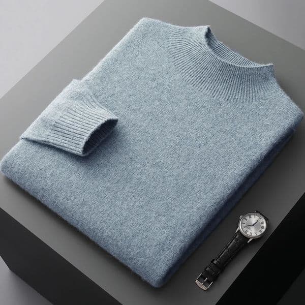 Mens Fashion Casual Wool Sweater Warm Autumn And Winter SemiHigh Neck Knitted Bottoming Shirt 251028