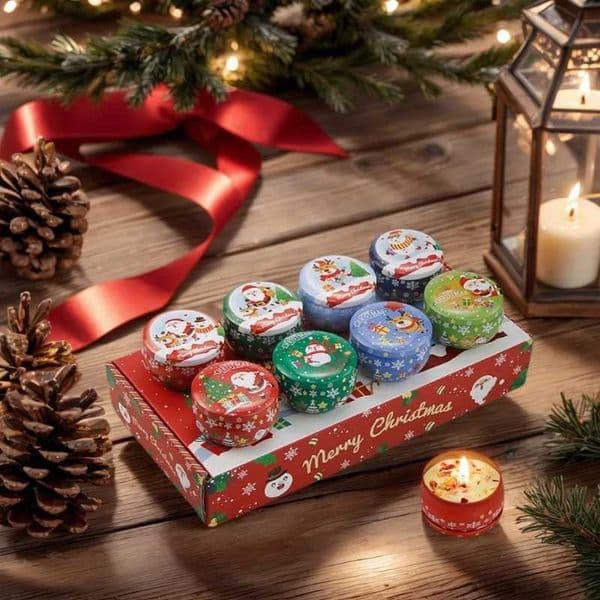 2025 New Home Decoration Christmas Candle Party Gift 4piece Gift Set Gift Box Candles Holiday Home Decoration CandlesXJ251029