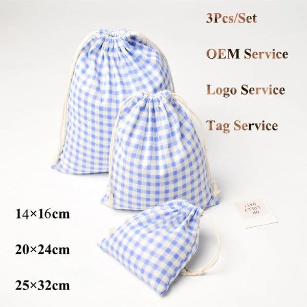 Pouch for Dry Flower 3PcsSet Drawstring Floral Bag Natural Cotton Cosmetic Organizer Pouch Perfume Fragrance Bag Aroma Bag 251020