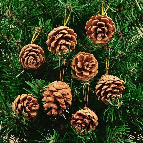 6PCS 4CM Mini Pinecones Xmas Tree Pendant Decor Christmas Pine Cones Ornaments For Festival Party Year Accessories 251029