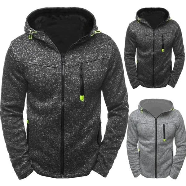 Mens Hoodie with Side Zipper Pockets Thin Wool Solid Color Tracksuit Casual Everyday Outdoor Hooded Long Sleeves 251029