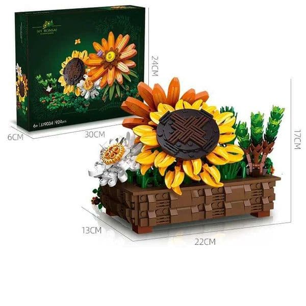 2026 New Sunflower Plant Succulent Building Blocks Flower Bonsai Potted Model Bricks Creative Desktop Deco Kids DIY Toys Holiday Gifts X251029 Toys