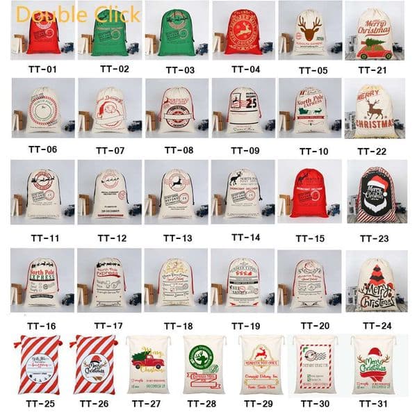 2025High quality Christmas Gift Bags Large Organic Heavy Canvas-bag Santa Sack Drawstring Bag Festival Decoration