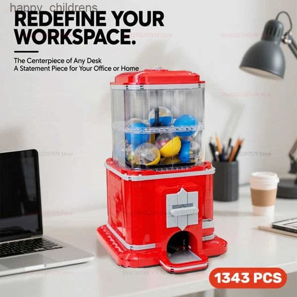 2025 New Creative Ideas Vending Machine Set 1343pcs Building Blocks Coin Operated Play Game Brick Toys Girl Boy Birthday Gifts T251029